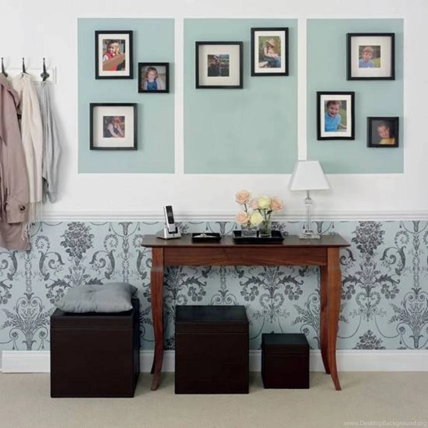 Small Hallways Decorating With Wall Hanging Pictures And Console ...