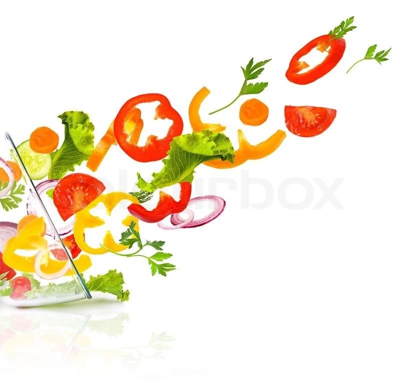 Fresh Vegetable Salad Isolated On A White Backgrounds