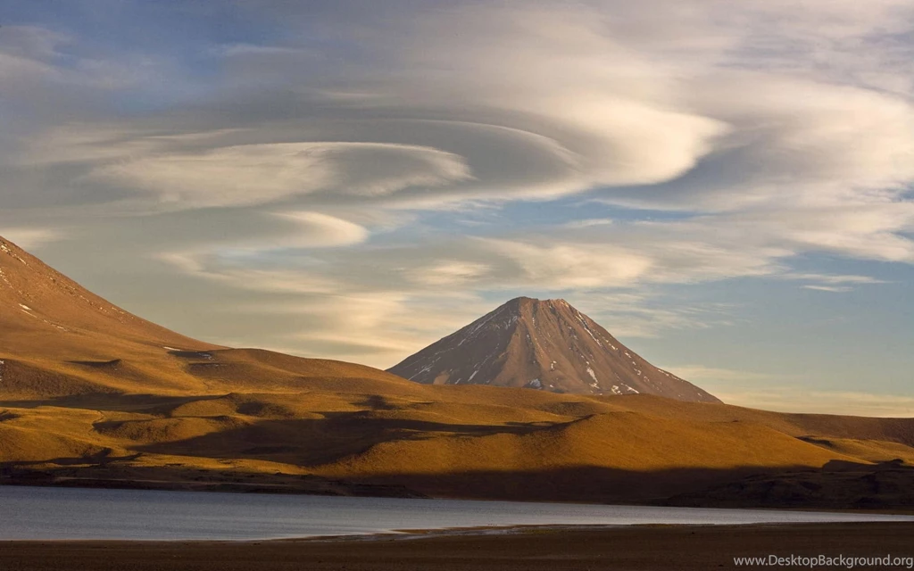 Swirling Clouds Over Volcano In Chile, South America, Mountain ...