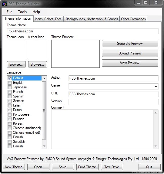 PS3 Themes » PS3 Theme Builder
