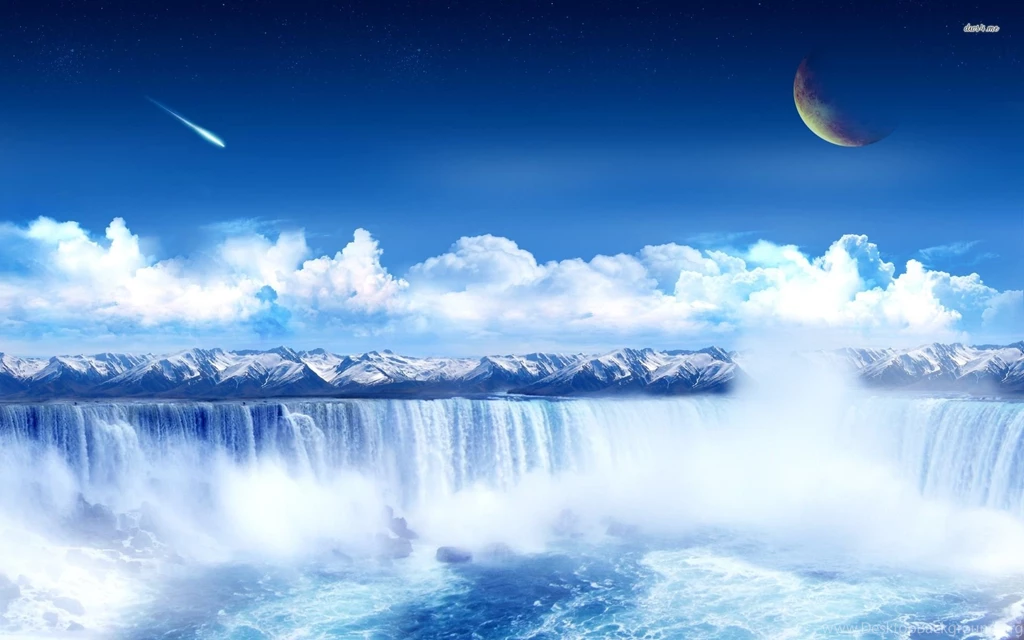 Blue Waterfall Wallpapers   Fantasy Wallpapers