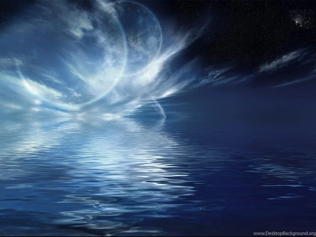 Abstract Blue Room Fantasy Art Simple Wallpapers