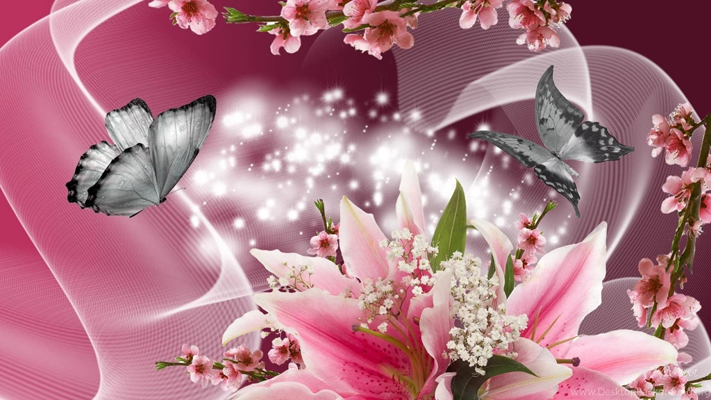 Lilies Apple Blossoms HD Desktop Wallpapers : Widescreen : High ...