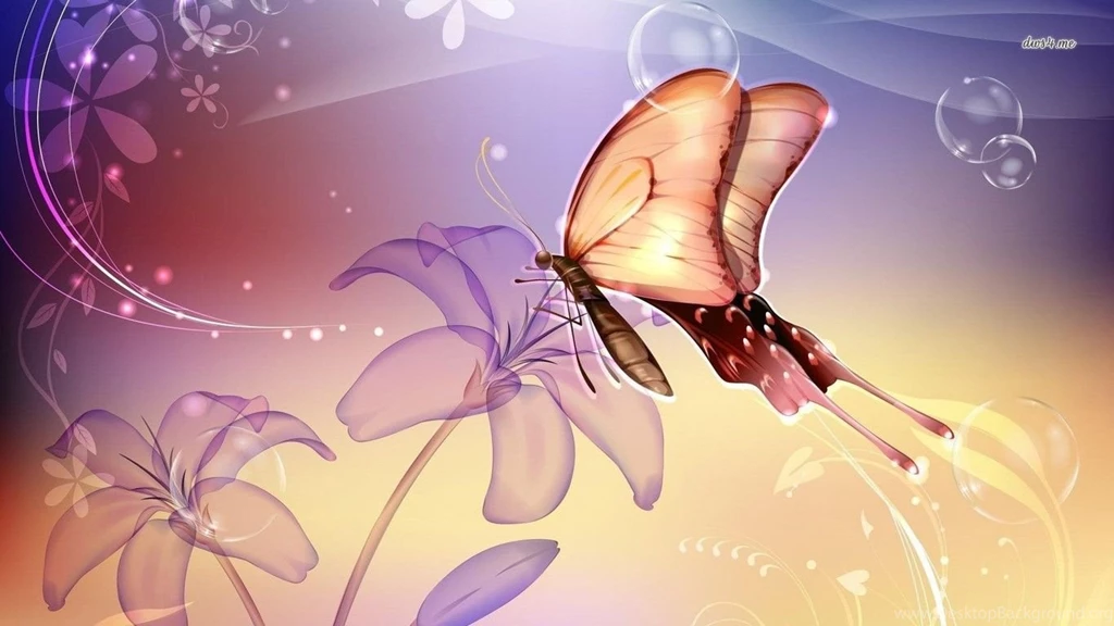 Butterfly On A Flower Wallpapers Digital Art Wallpapers