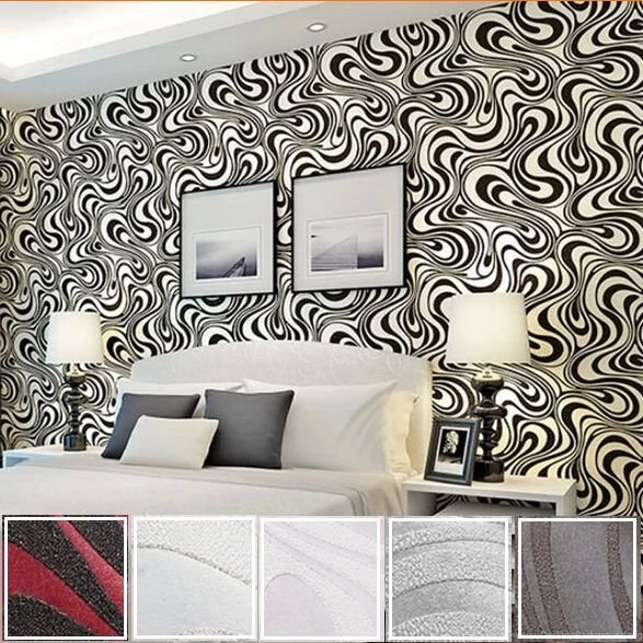High Quality Modern Glitter Striped 3d Wallpapers Roll For Walls ...