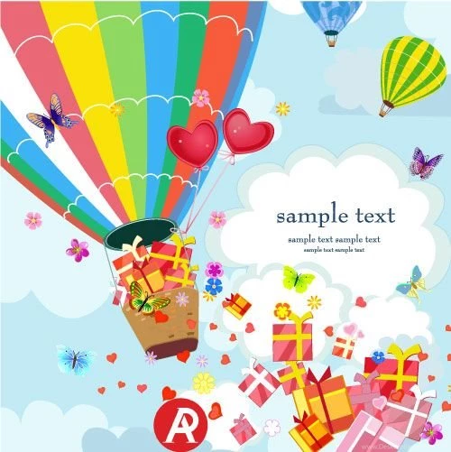 Free Download Vector Hot Air Balloon Backgrounds