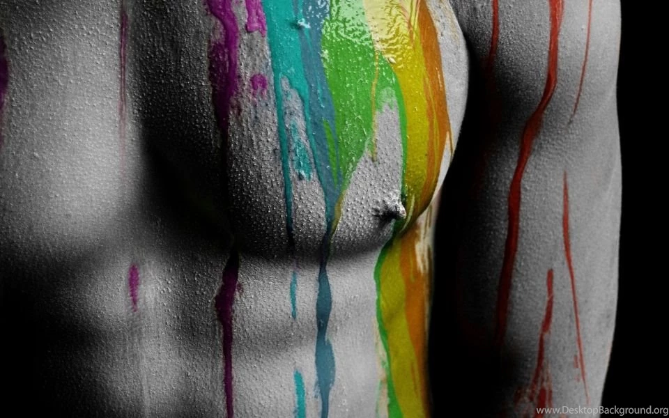 Paint On Man's Torso Widescreen Wallpapers