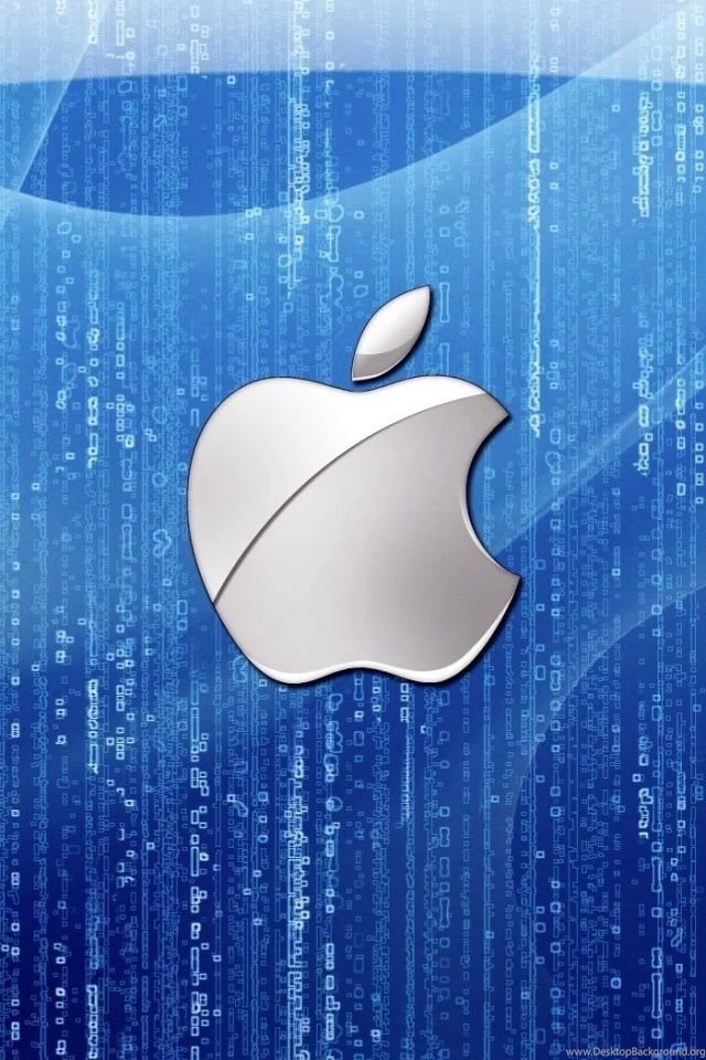 640x960 Blue Apple Logo Iphone 4 Wallpapers
