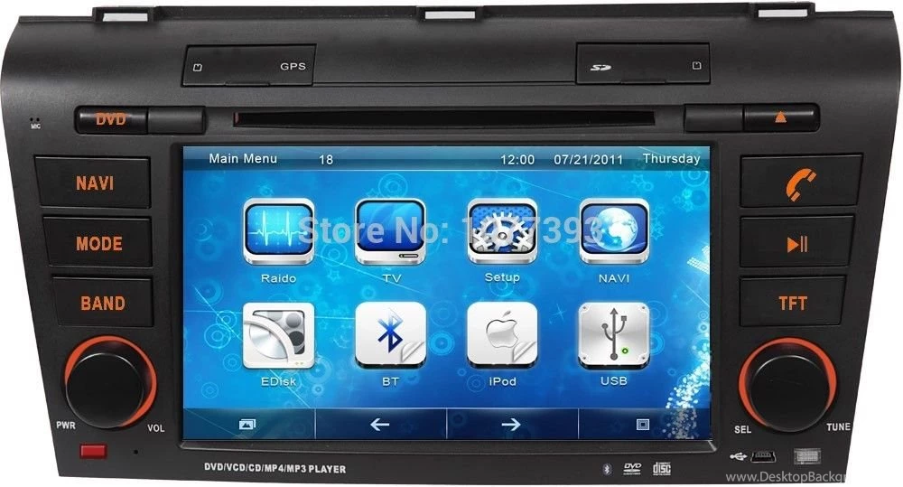 In Stock Hot 7'' Car DVD GPS Player For Mazda 3 With IPod BT Radio ...