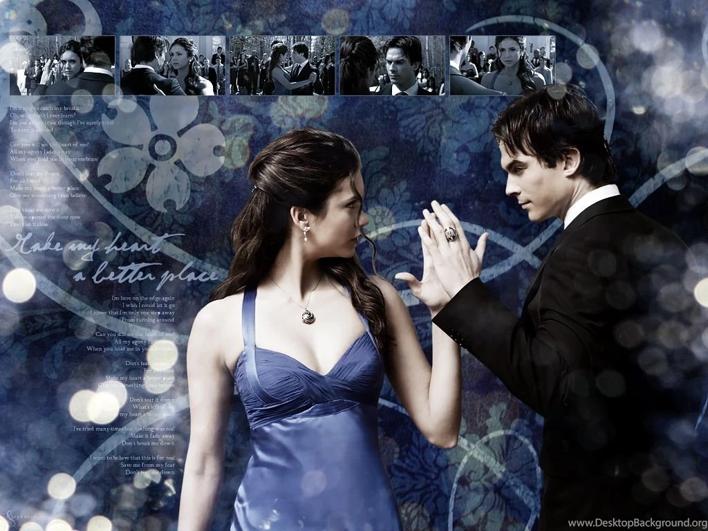 Damon & Elena The Vampire Diaries Saga Wallpapers (24320519) Fanpop