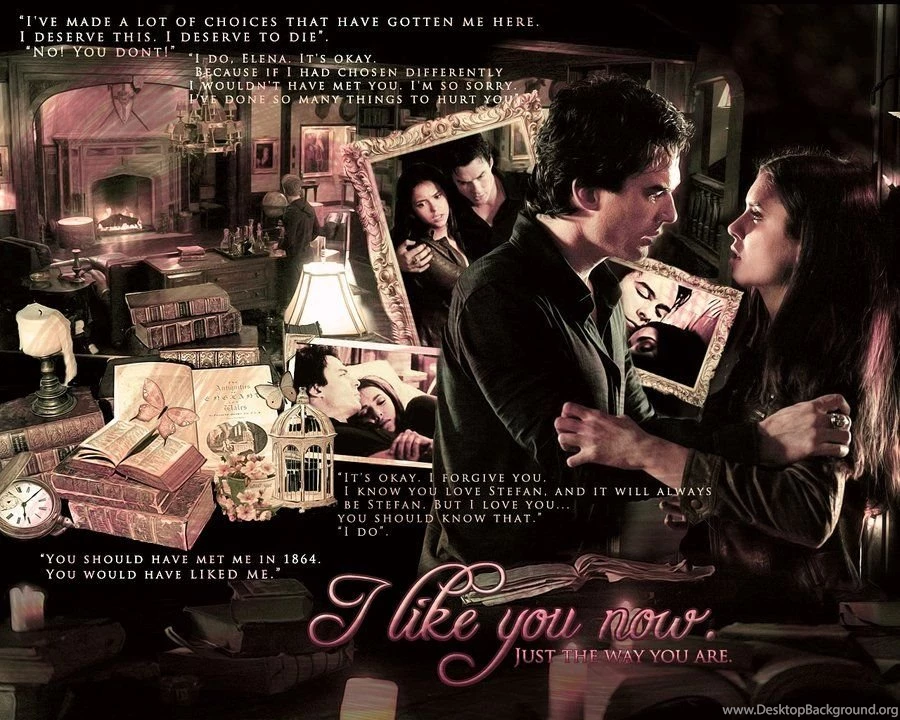 Delena Love Forever Damon & Elena Wallpapers (32405477) Fanpop