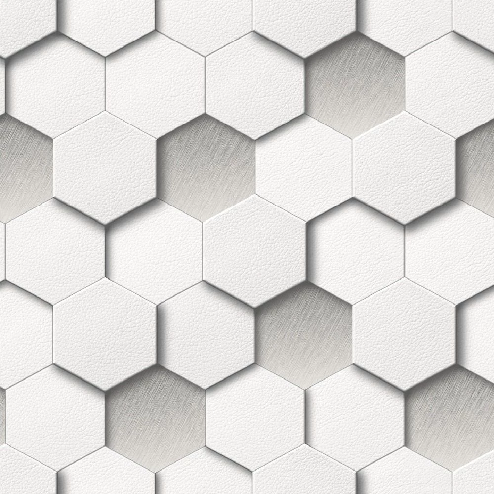 Muriva Kinetic Honeycomb Hexagon Faux Leather Geometric Wallpapers