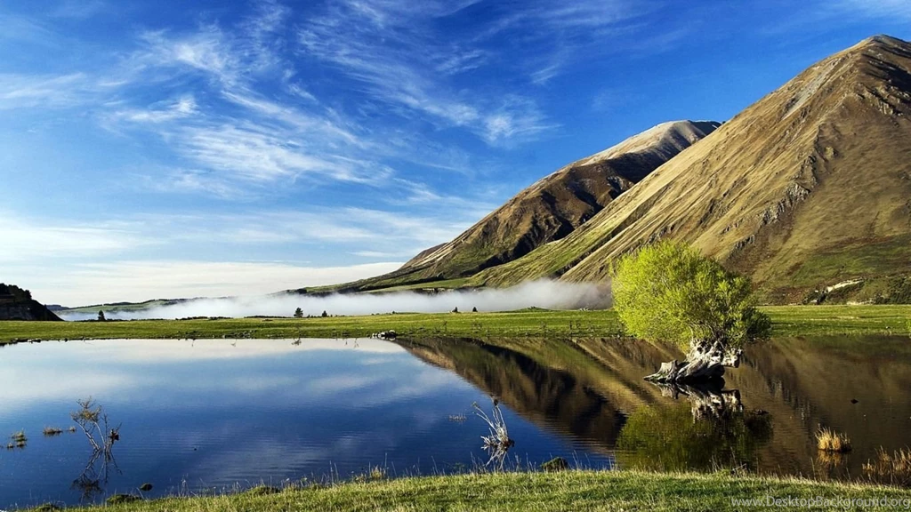 Hill Reflection 1366 X 768 Wallpapers
