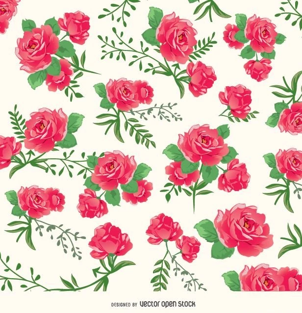 Roses Backgrounds Pattern Free Vector