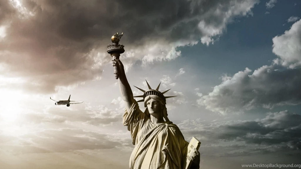 Clouds Statue Of Liberty Sunlight Wallpapers