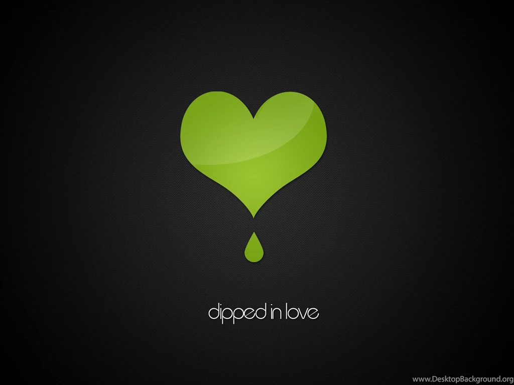 Green Heart   Dipped In Love HD Wallpapers