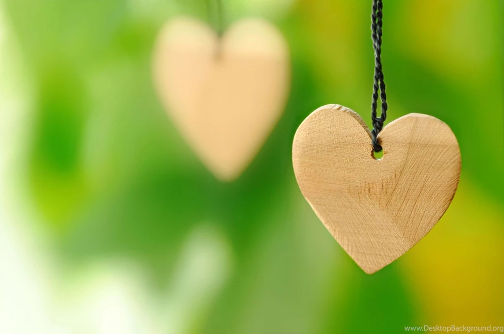 Close Up Heart Heart Wood Green Backgrounds Blur Widescreen Full ...