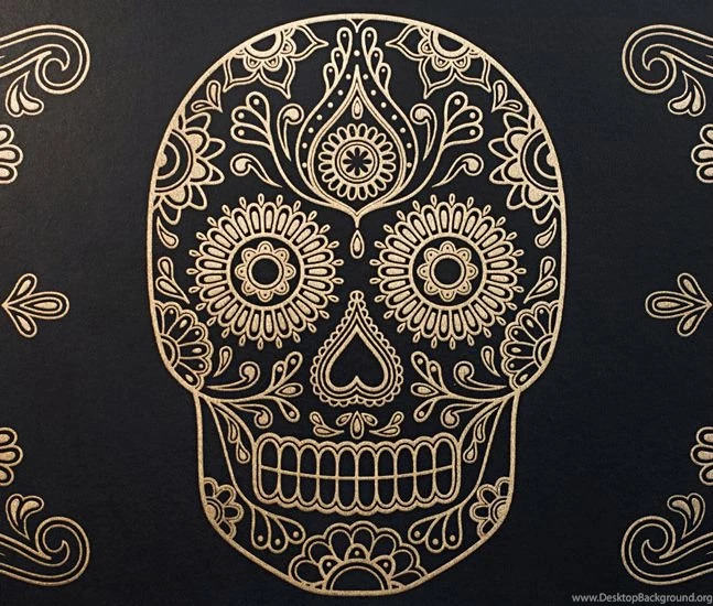 Gold Sugar Skull Wallpapers