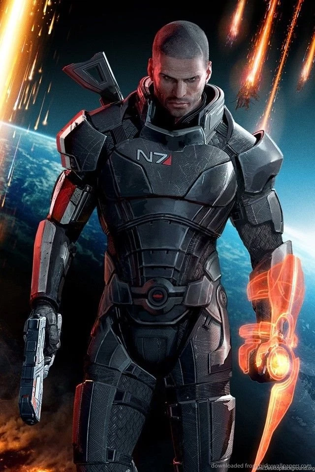 Download Mass Effect Shepard With Tool Wallpapers For iPhone 4
