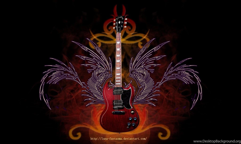 DeviantArt: More Like Red Guitar Wallpapers By Luna Fantasma By ...