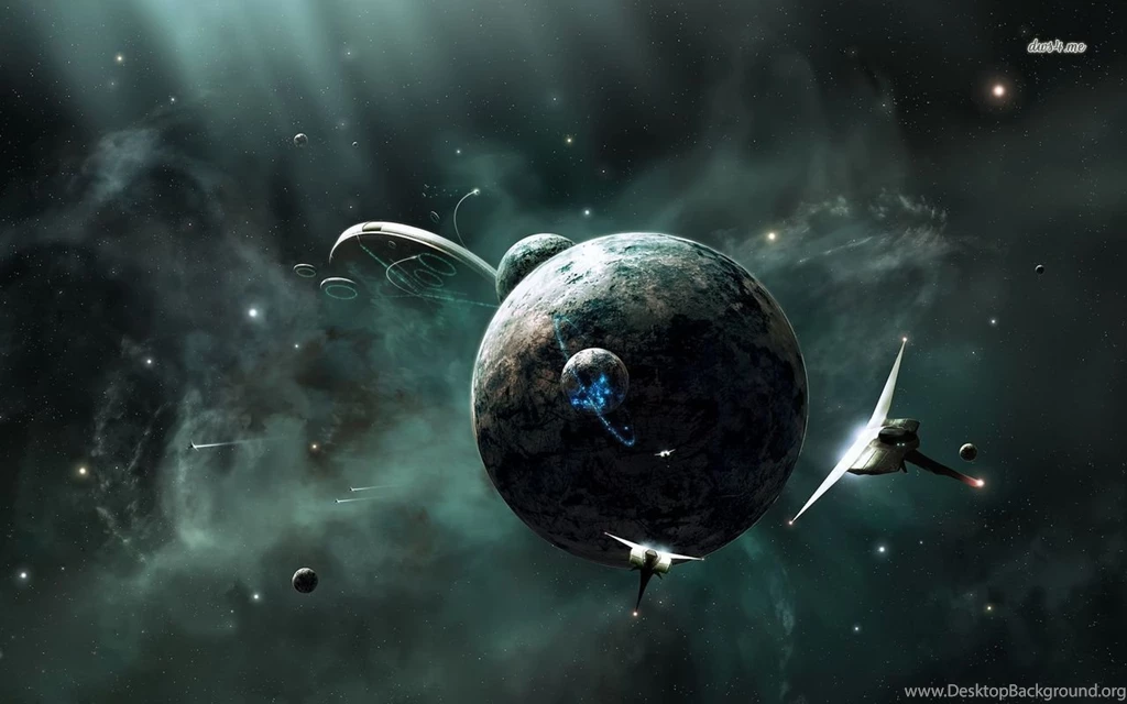 Planet Surrounded By Spaceships Wallpapers Fantasy Wallpapers