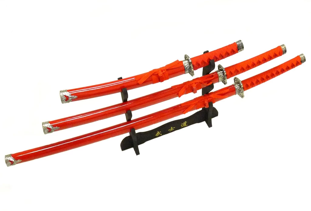 Three Red Samurai Sword Wallpaper Backgrounds