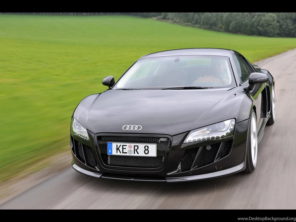 2010 Abt Audi R8 V10 Black Front Angle Speed 1280x960 Wallpapers