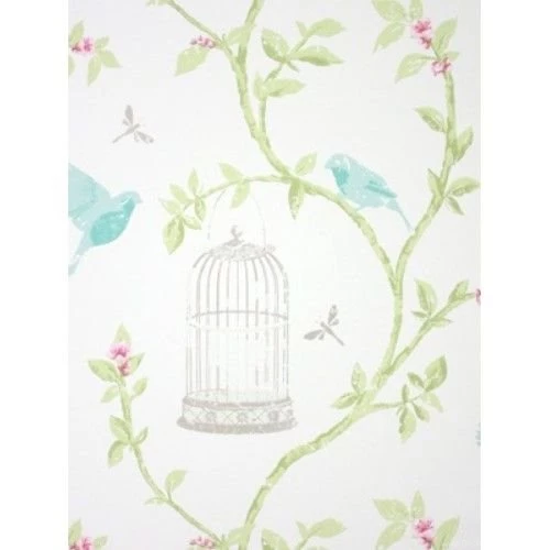 Buy Designer Nina Campbell Birdcage Walk Green Wallpapers