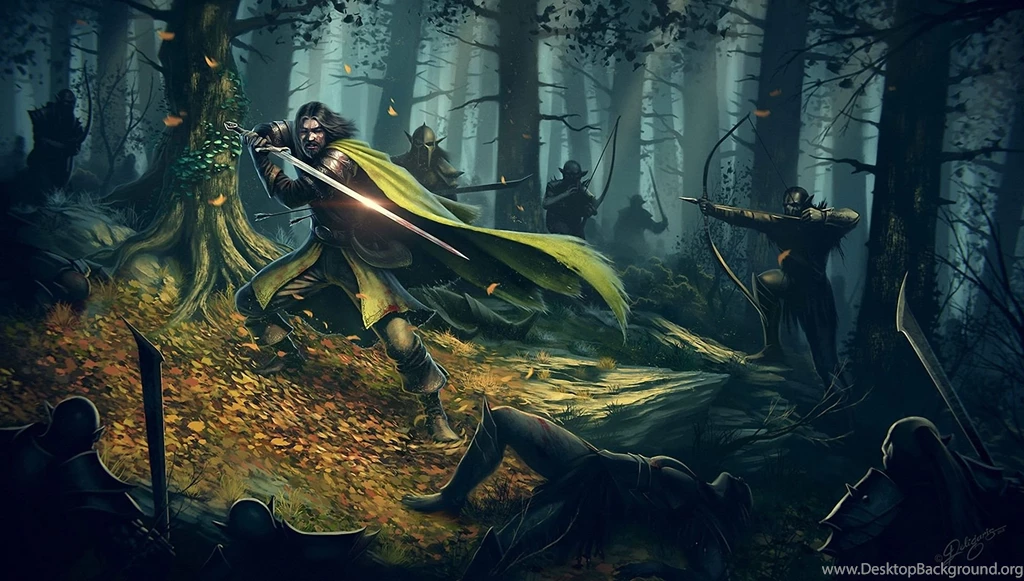 Battles Warriors Archers Forests Swords Fantasy Weapons Trees Art ...