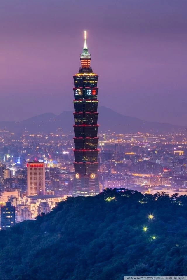 Taipei 101 At Night Panoramic View HD Desktop Wallpapers : High ...