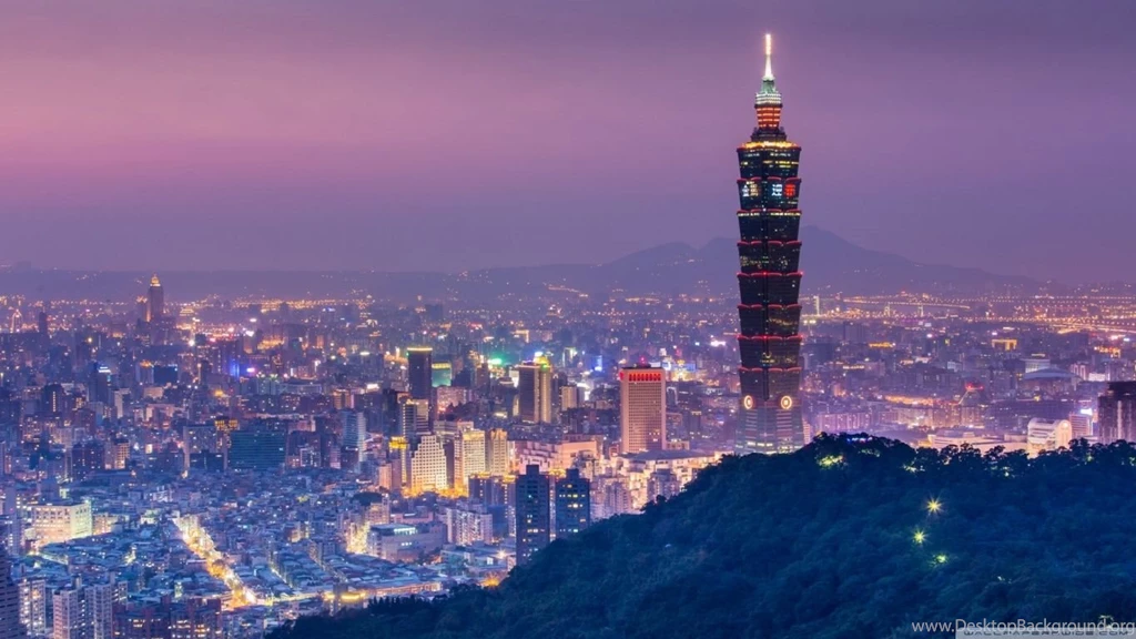 Taipei 101 At Night Panoramic View HD Desktop Wallpapers : High ...