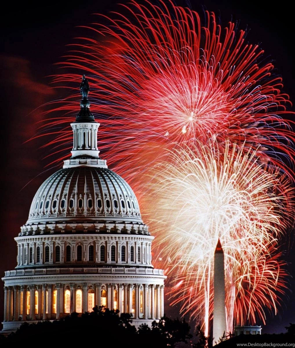 Capitol Fireworks Fourth Of July Fireworks Free Desktop Backgrounds ...