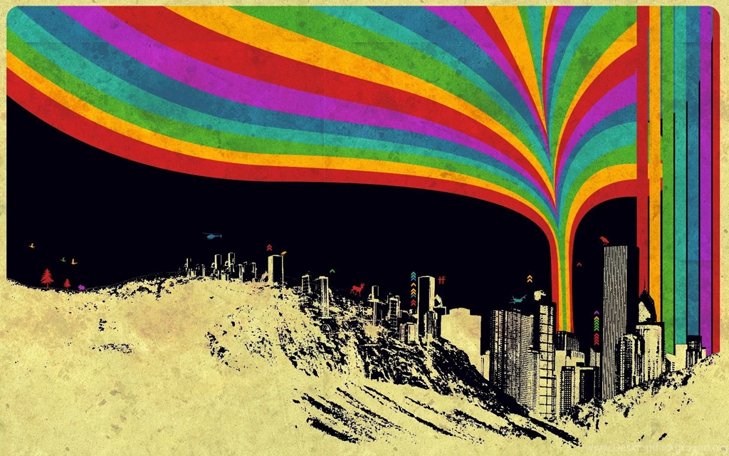 Artwork Citylife Rainbows Wallpapers (