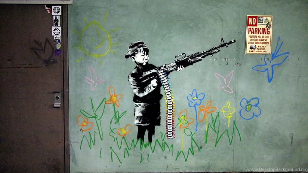 1920x1080 Banksy Crayola Shooter No Parking, Banksy, Street Art ...