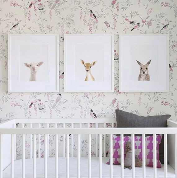 Girls Nursery // Bird Wallpapers // The Animal Print Shop ...