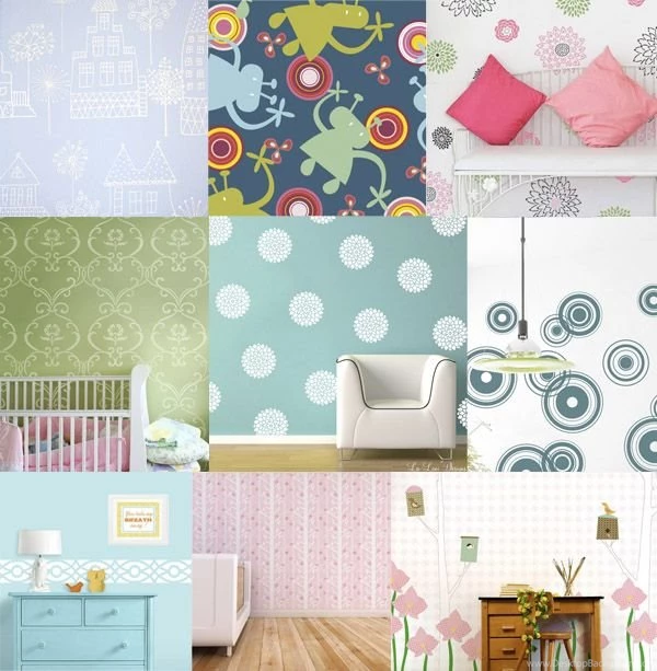 Inspiration Design Board: Wallpapers & Decals For The Nursery ...