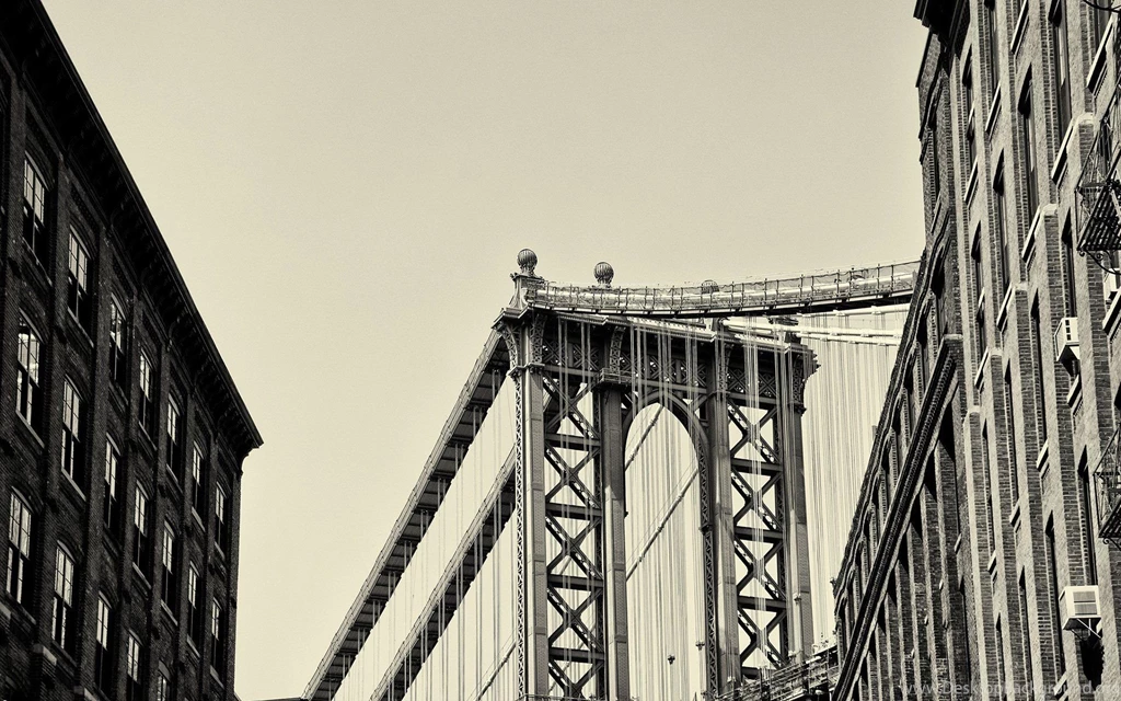 Architecture Bridges New York City Sepia Manhattan Bridge ...