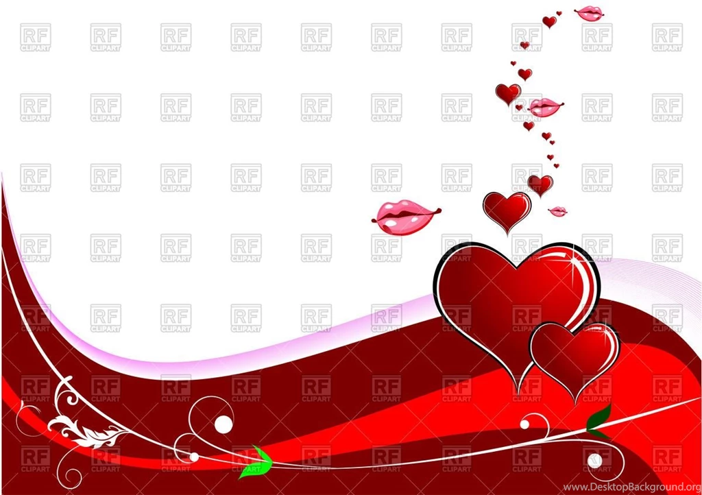 Valentine`s Day Backgrounds With Hearts And Lips, 52923 ...
