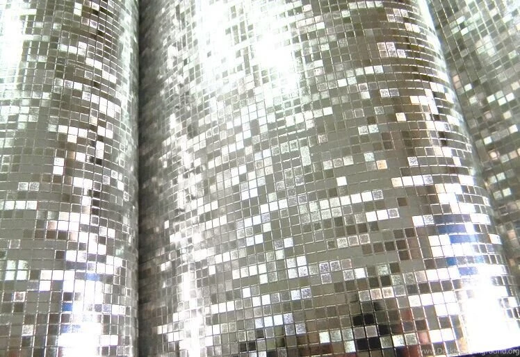 Looks Like Tile ! Mosaic Shining Wall Paper Gold Glitter Silver ...