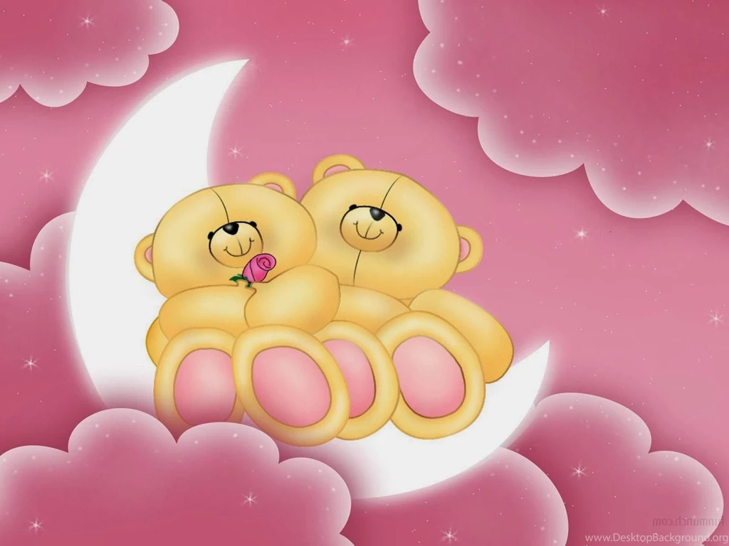 Cute Teddy Pics On Moon HD Wallpapers