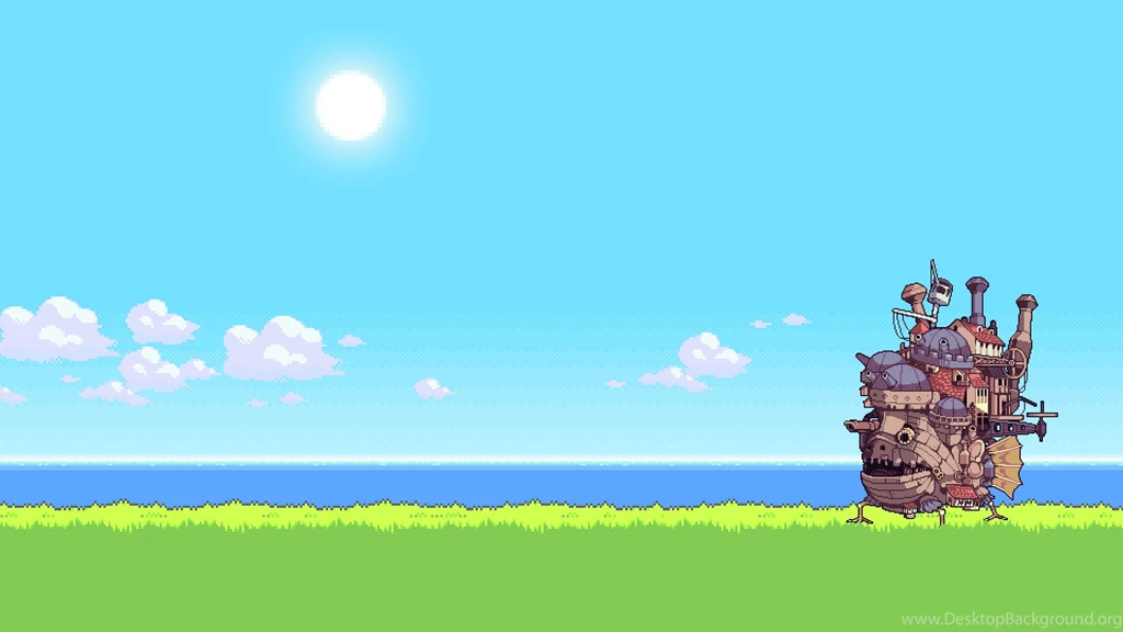 1920x1080] 8 Bit Howl's Moving Castle : Wallpapers