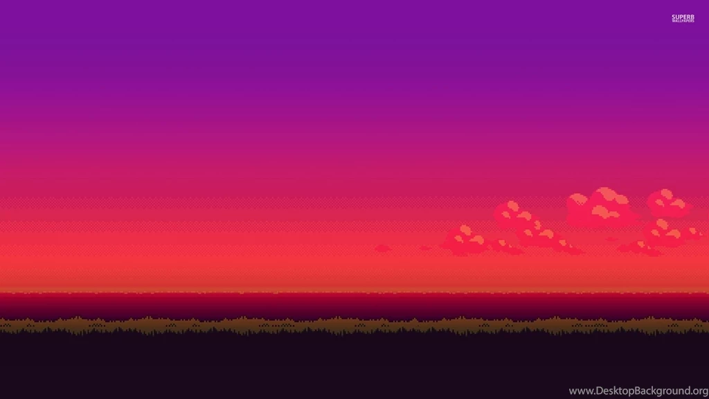 8 bit Purple Sunset Wallpapers Digital Art Wallpapers