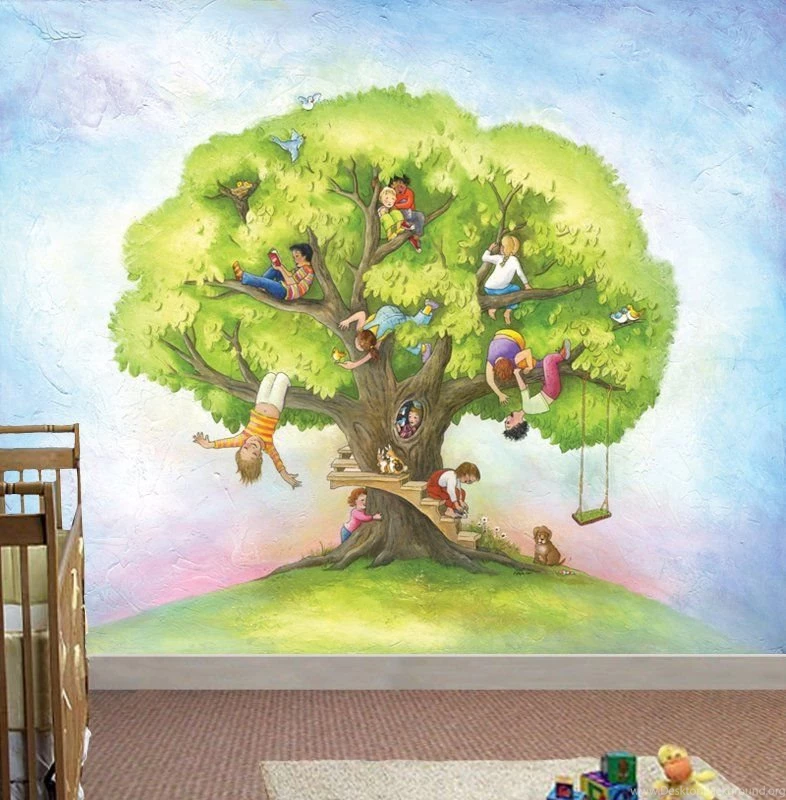 Large Wall Mural Kids TreeKid In The Mural