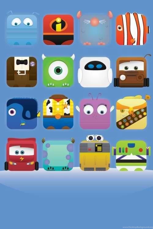 Disney PIXAR Characters iPhone Wallpapers