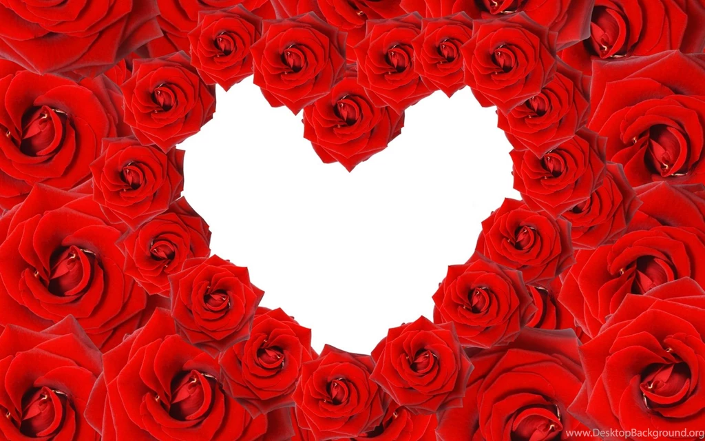Red Roses & Love Heart Wallpapers