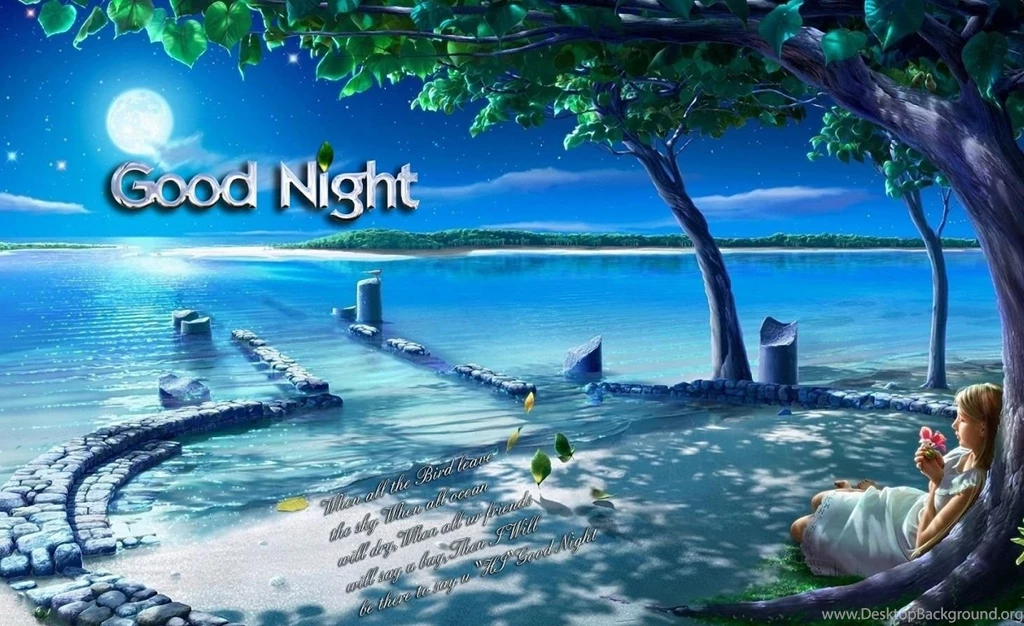 Good Night Painting Light Blue Wallpapers
