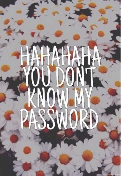 HAHAHAHA YOU DON'T KNOW MY PASSWORD, This Is My Wallpapers Right ...