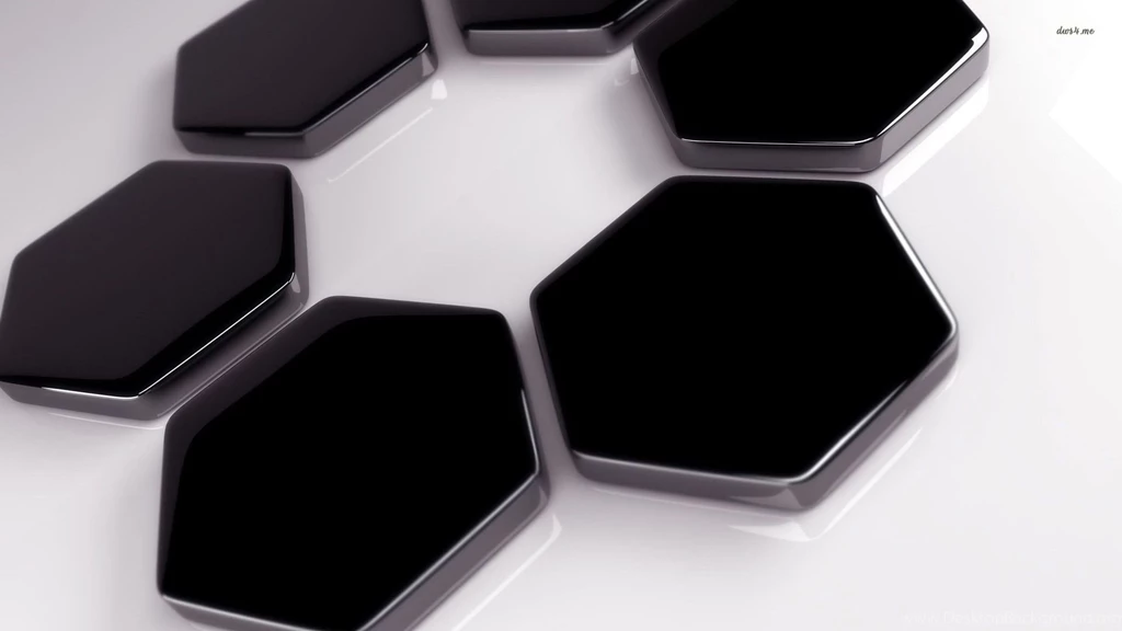 Black Metallic Hexagon Flower Wallpapers 3D Wallpapers
