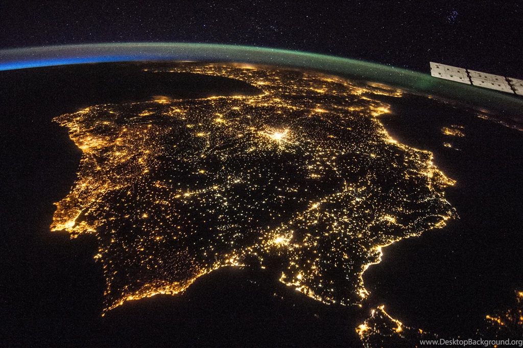 Iberian Peninsula At Night ( NASA, International Space Station ...