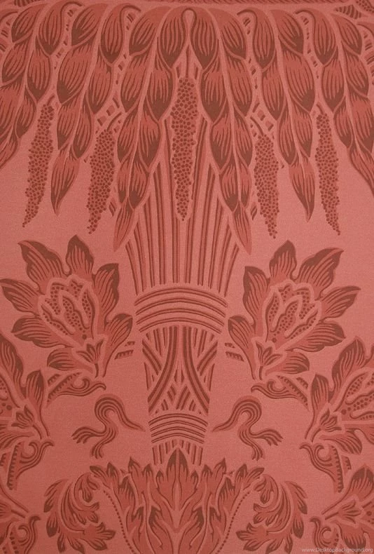 Long Gallery Damask Wallpapers Red